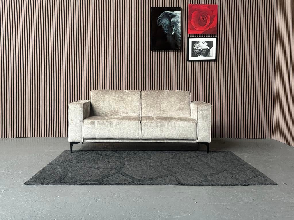GRATIS LEVERING Luxe Tweezits Bank Beige 190x85 SHOWMODEL, 150 tot 200 cm, 75 tot 100 cm, Ophalen of Verzenden, Rechte bank