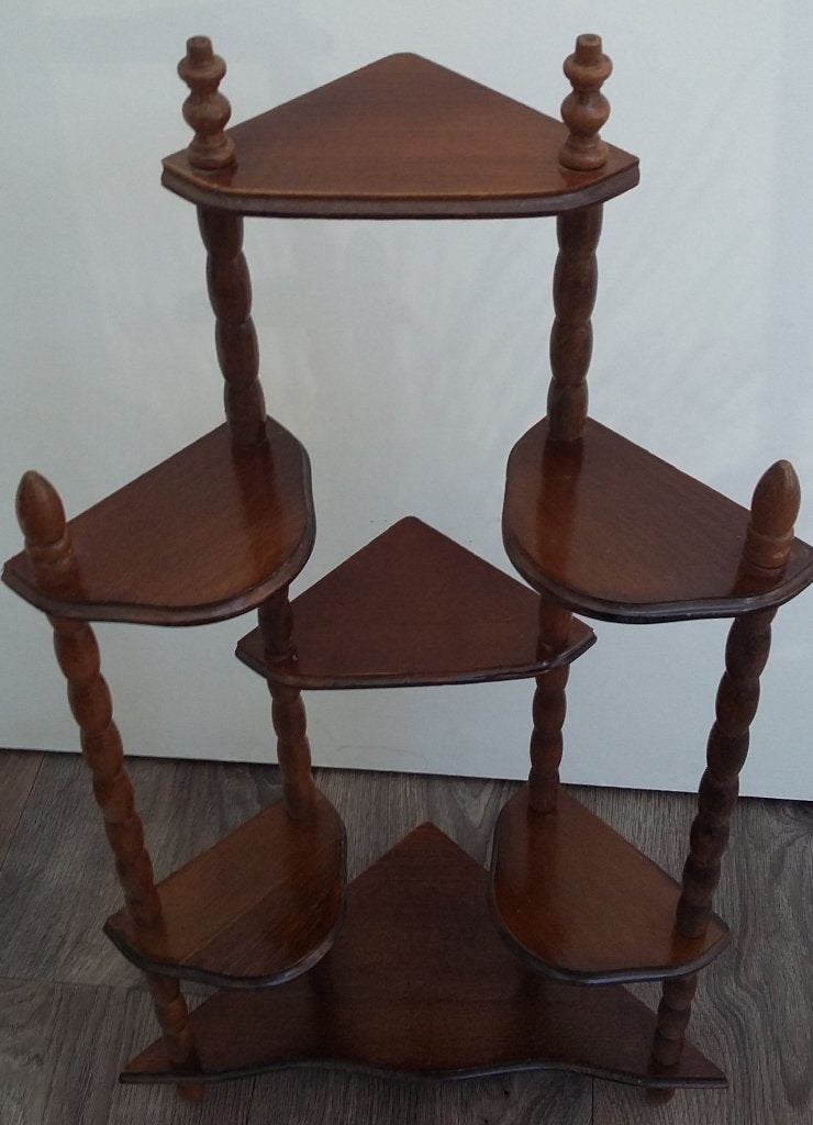 Omstreeks 1950 Houten Hoekschap Etagère Hoek Meubel Schap, Ophalen of Verzenden