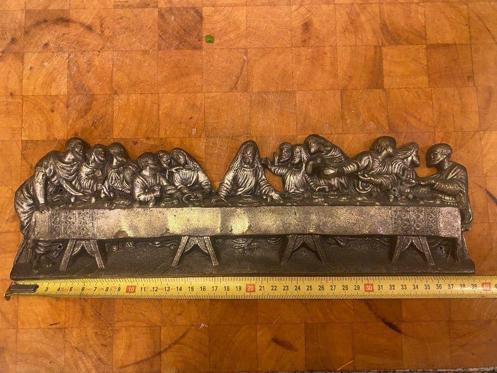 laatste avondmaal, zware koperen plaquette, 39 cm lang, Ophalen of Verzenden