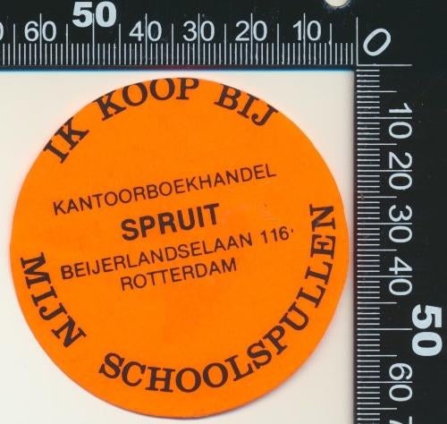 Sticker: Kantoorboekhandel Spruit - Rotterdam, Ophalen of Verzenden, Zo goed als nieuw, Bedrijf of Vereniging