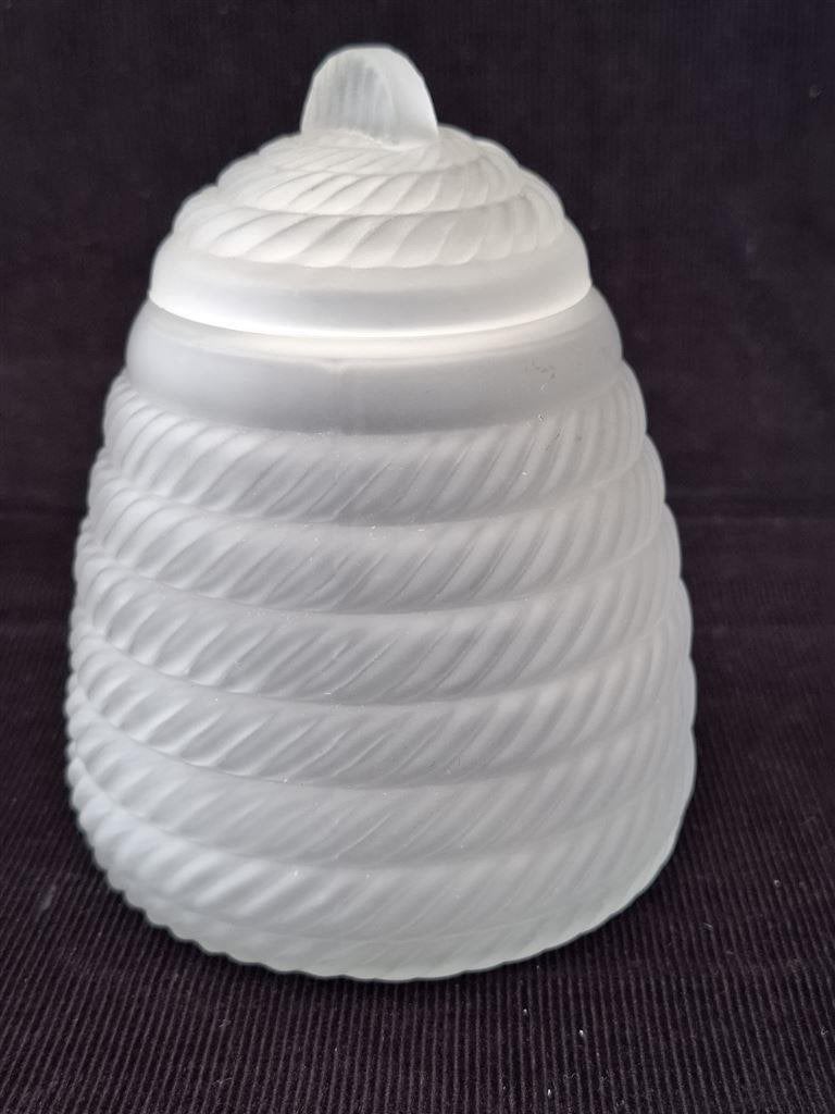 Honingpot,gematteerd glas, netjes, Ophalen of Verzenden, Zo goed als nieuw, Bord(en), Overige stijlen