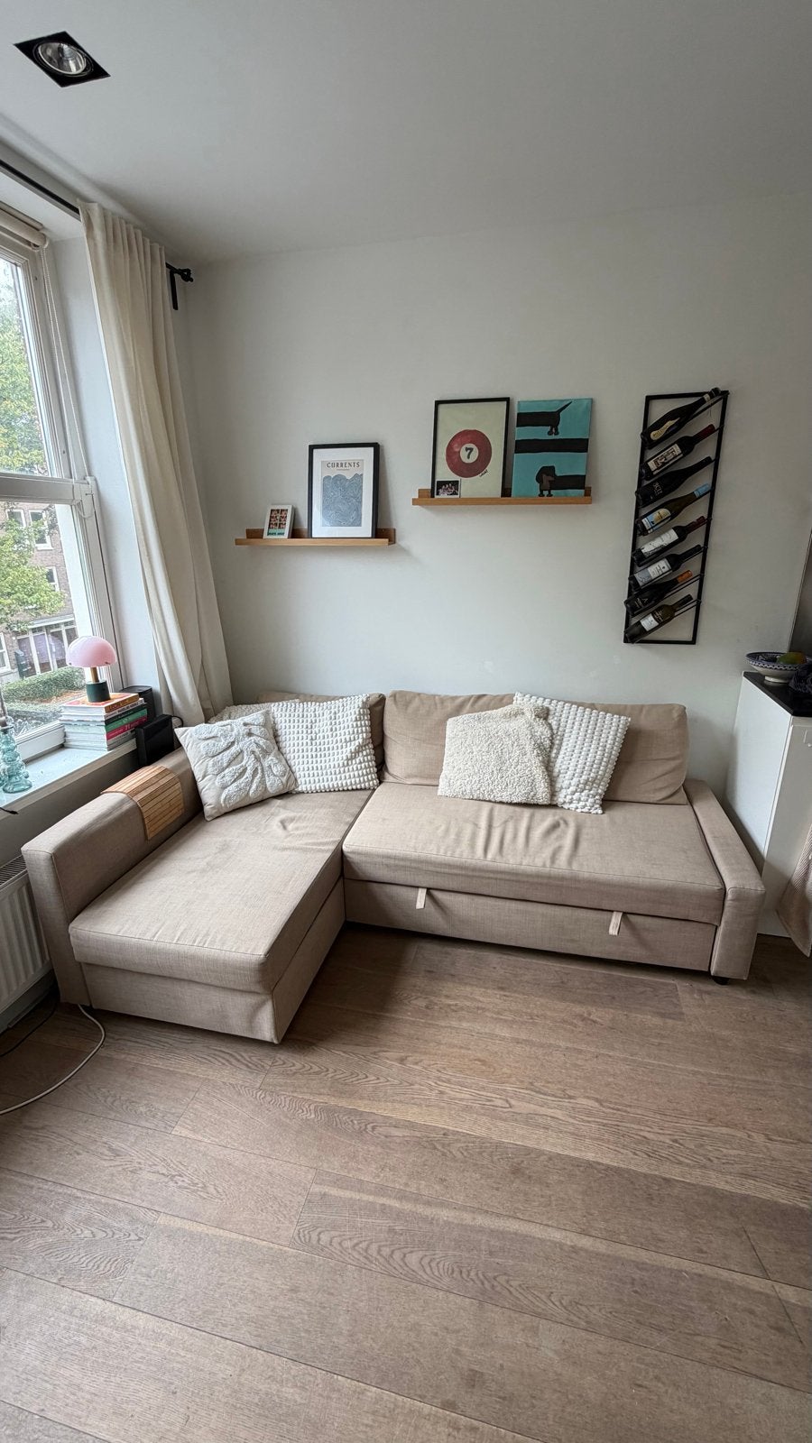 IKEA FRIHETEN slaapbank met opbergruimte, Gebruikt, 100 tot 125 cm, Hoekbank, Driepersoons