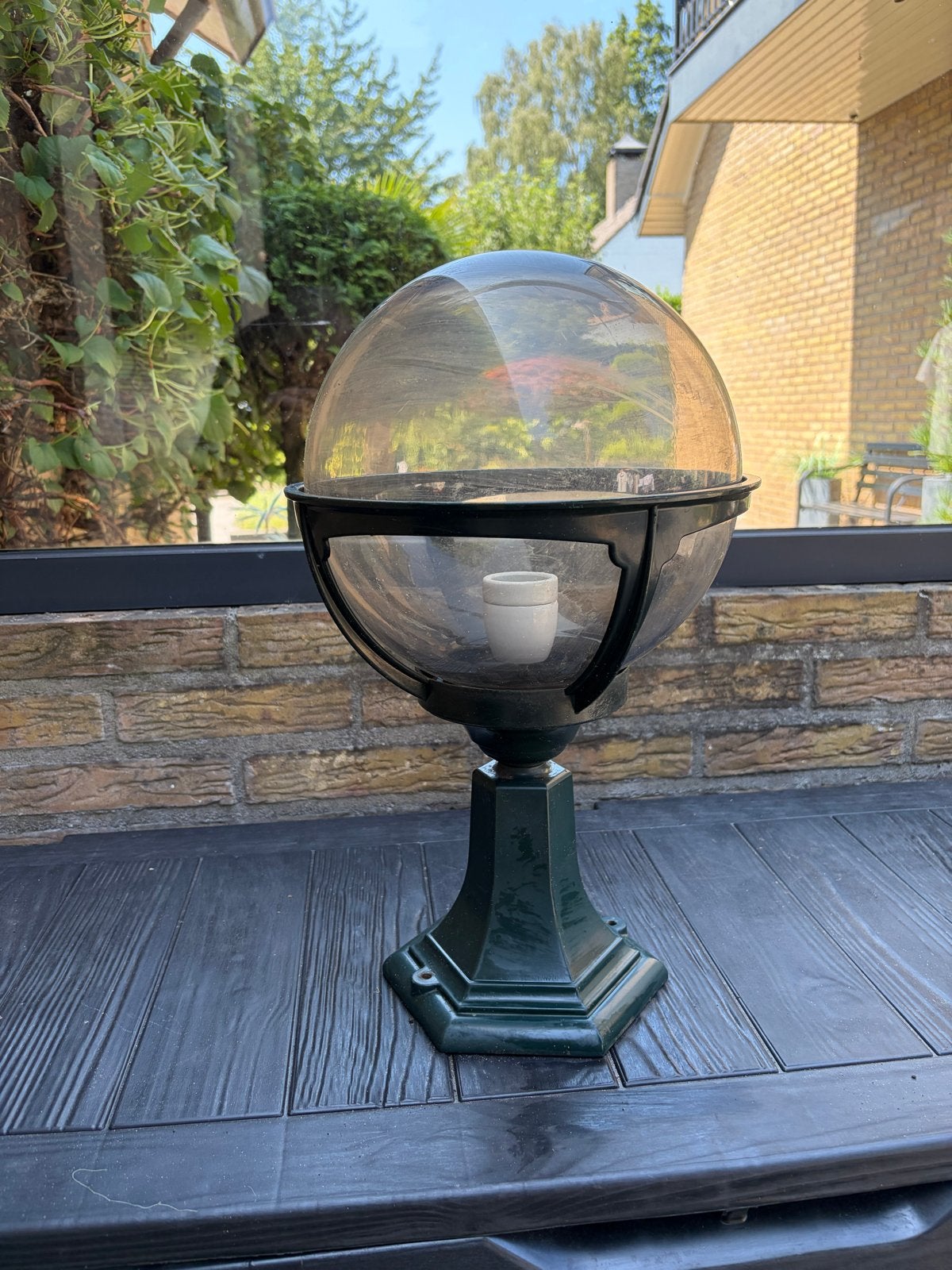 Mooie Grachtgroene buitenlamp, Staande lamp, Ophalen of Verzenden, 50 tot 250 watt, Waterbestendig