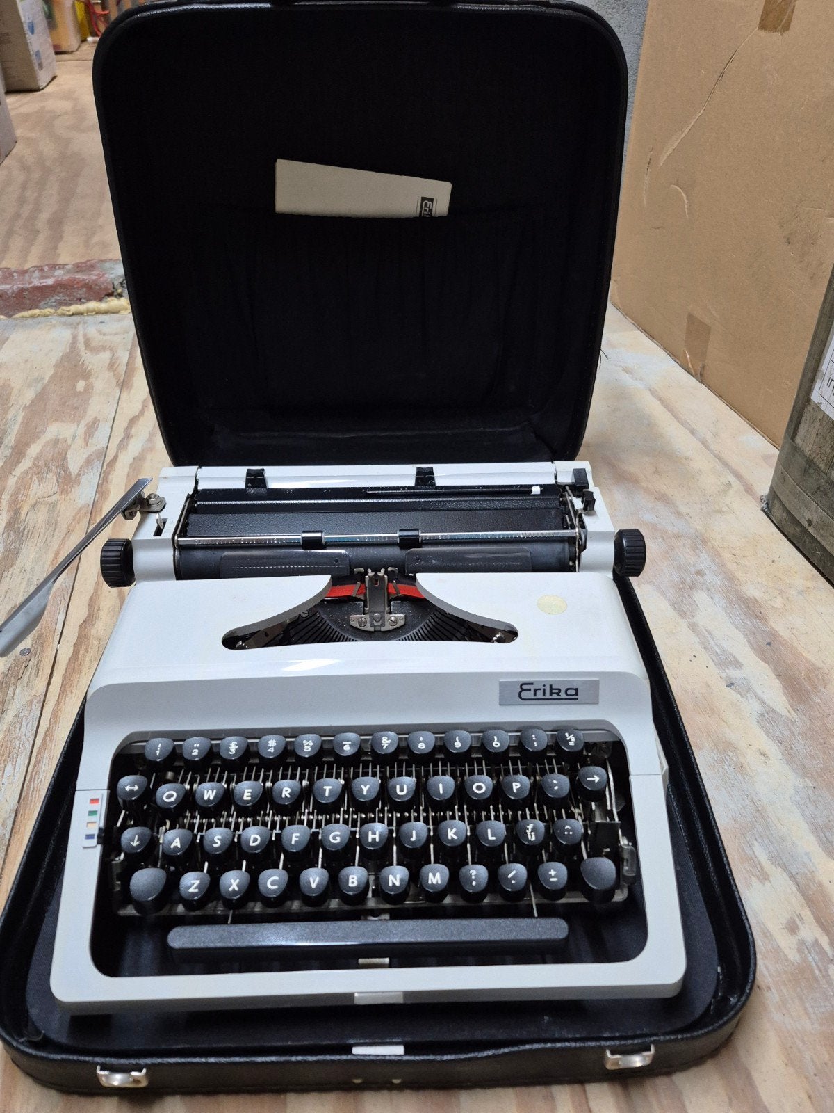 Te koop Erika koffertypemachine, Verzamelen, Ophalen, Gebruikt