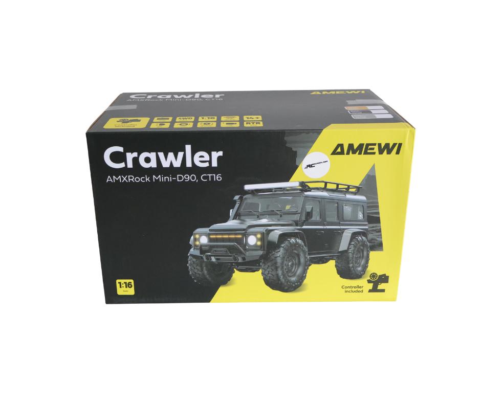 Amewi AMXRock Mini-D90 Scale Crawler 4WD 1/16 RTR Black, Hobby en Vrije tijd, Modelbouw | Radiografisch | Auto's, Ophalen of Verzenden