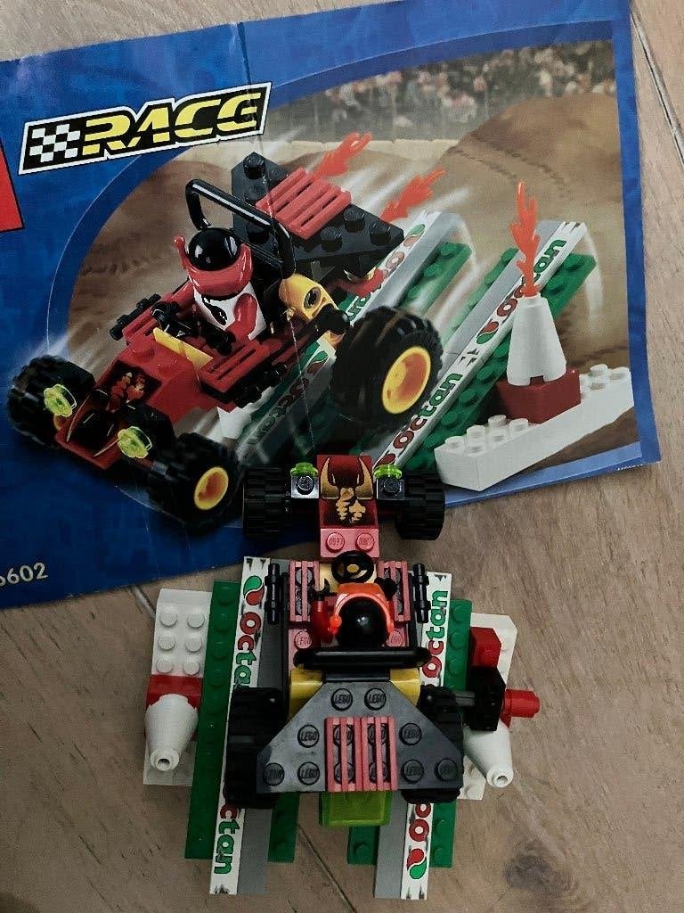 Lego Racers 6602: Sportwagen met hellingbaan, Gebruikt, Lego, Compleet, Ophalen of Verzenden