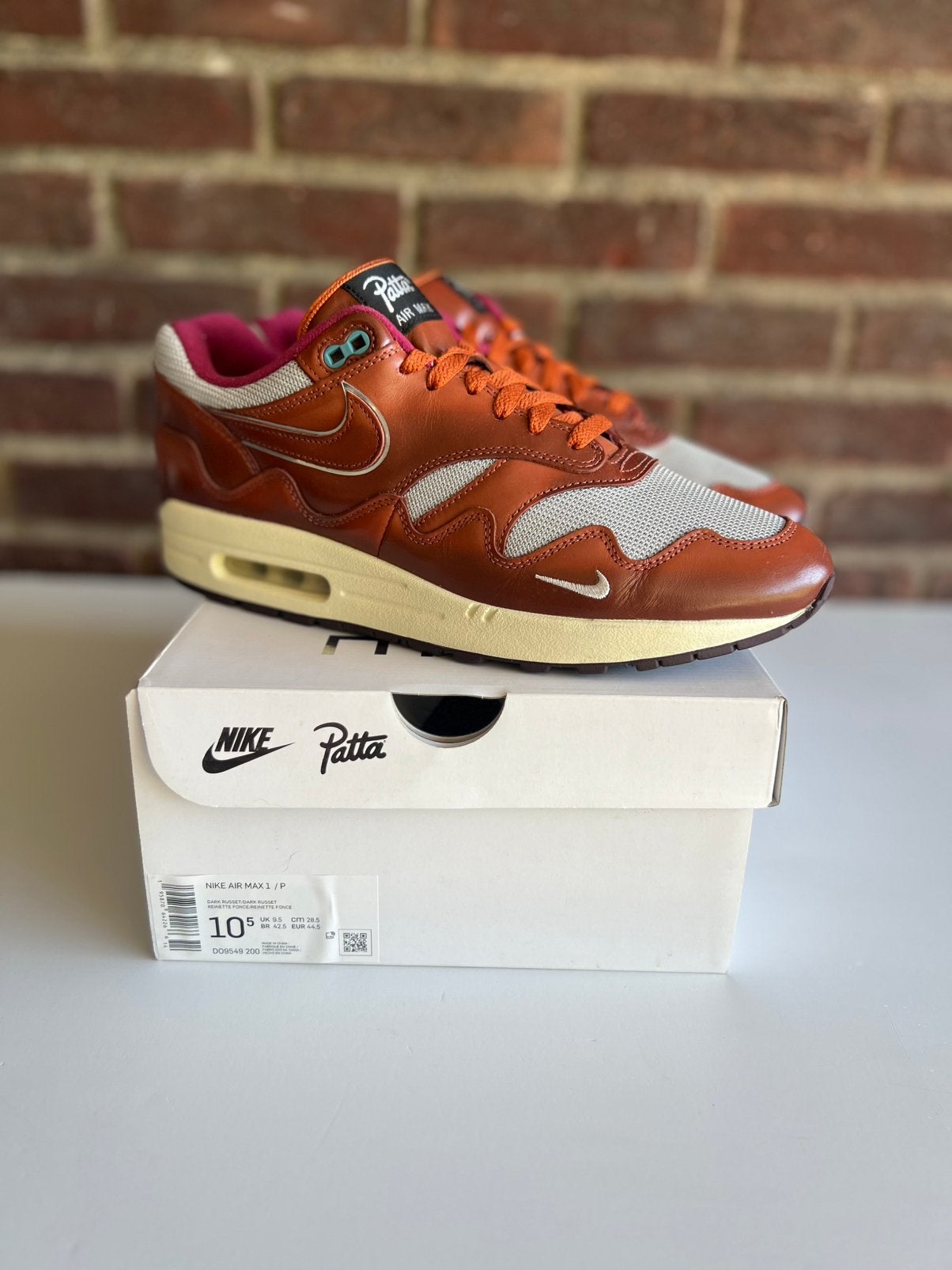 Nike Air Max 1 Patta Waves “Dark Russet”, Bruin, Ophalen of Verzenden, Sneakers of Gympen, Zo goed als nieuw