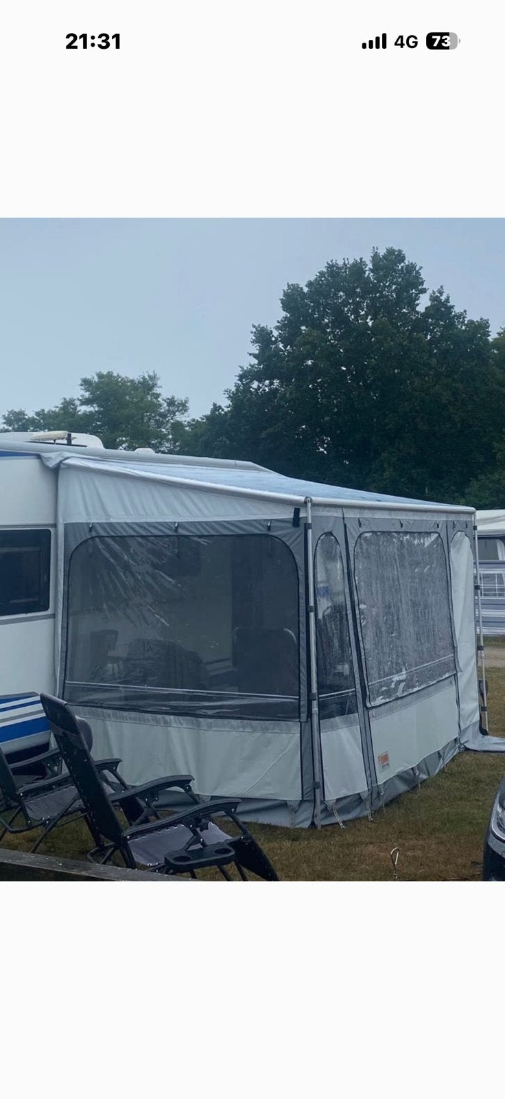 Fiamma zip zakluifel / tent 360 grijs, Caravans en Kamperen, Ophalen, Gebruikt, Fiamma