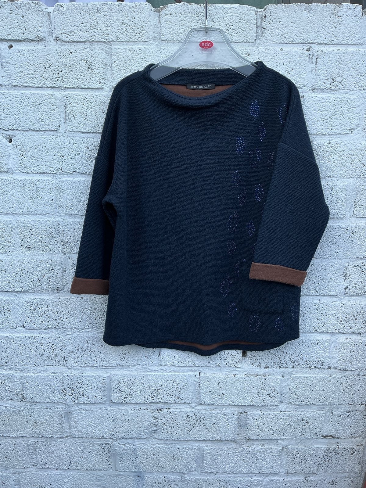 Betty Barclay trui met lange mouwen en patroon mast L, Kleding | Dames, Blauw, Maat 42/44 (L), Ophalen of Verzenden, Zo goed als nieuw