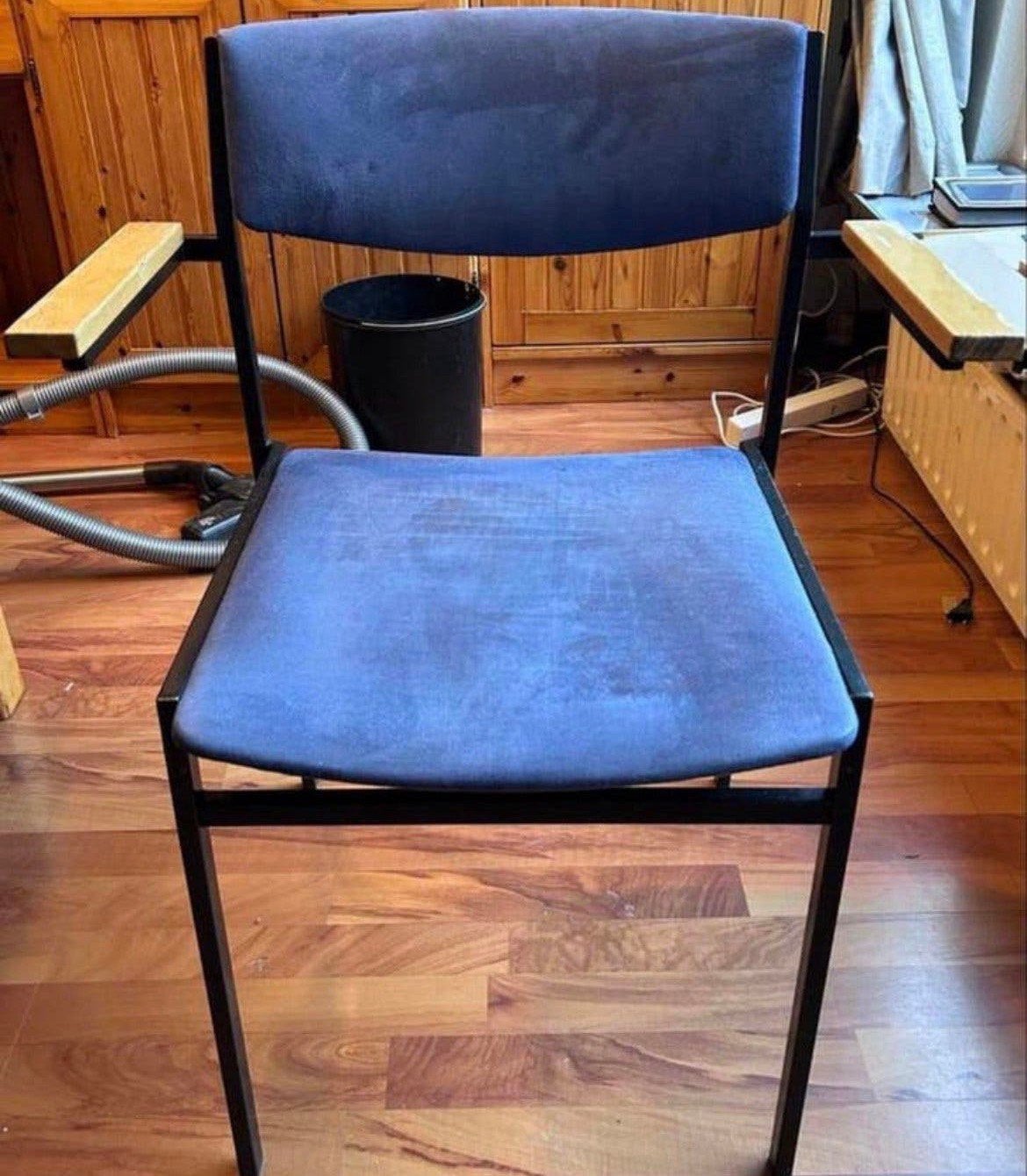 Vintage stoel, Ophalen, Blauw, Vintage, Zo goed als nieuw