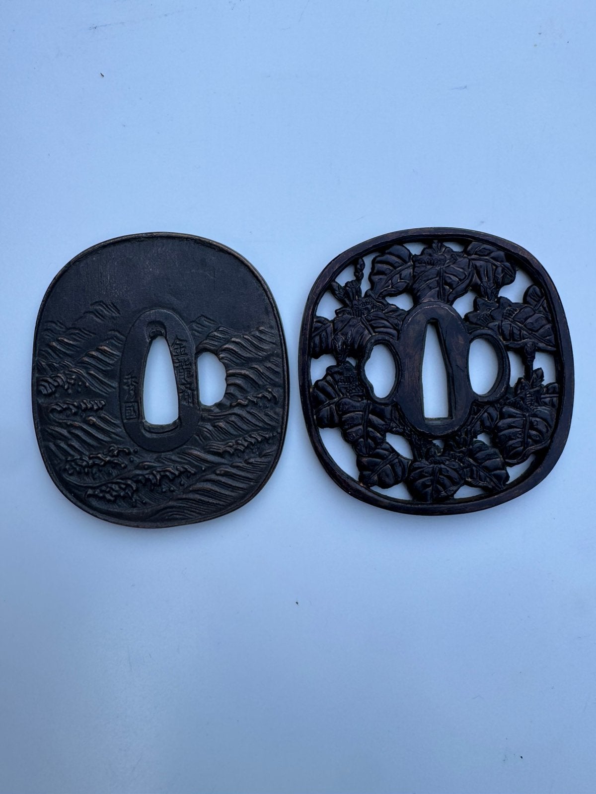 2x vintage tsuba japan Samurai katana zwaard, Ophalen of Verzenden