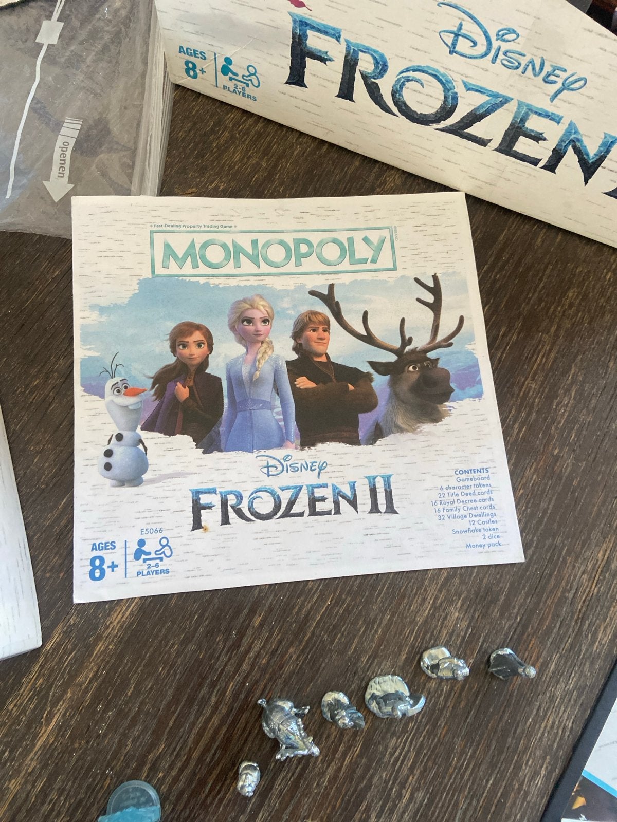 Monopoly Disney Frozen II - Compleet Gezelschapsspel, Drie of vier spelers, Ophalen of Verzenden, Zo goed als nieuw