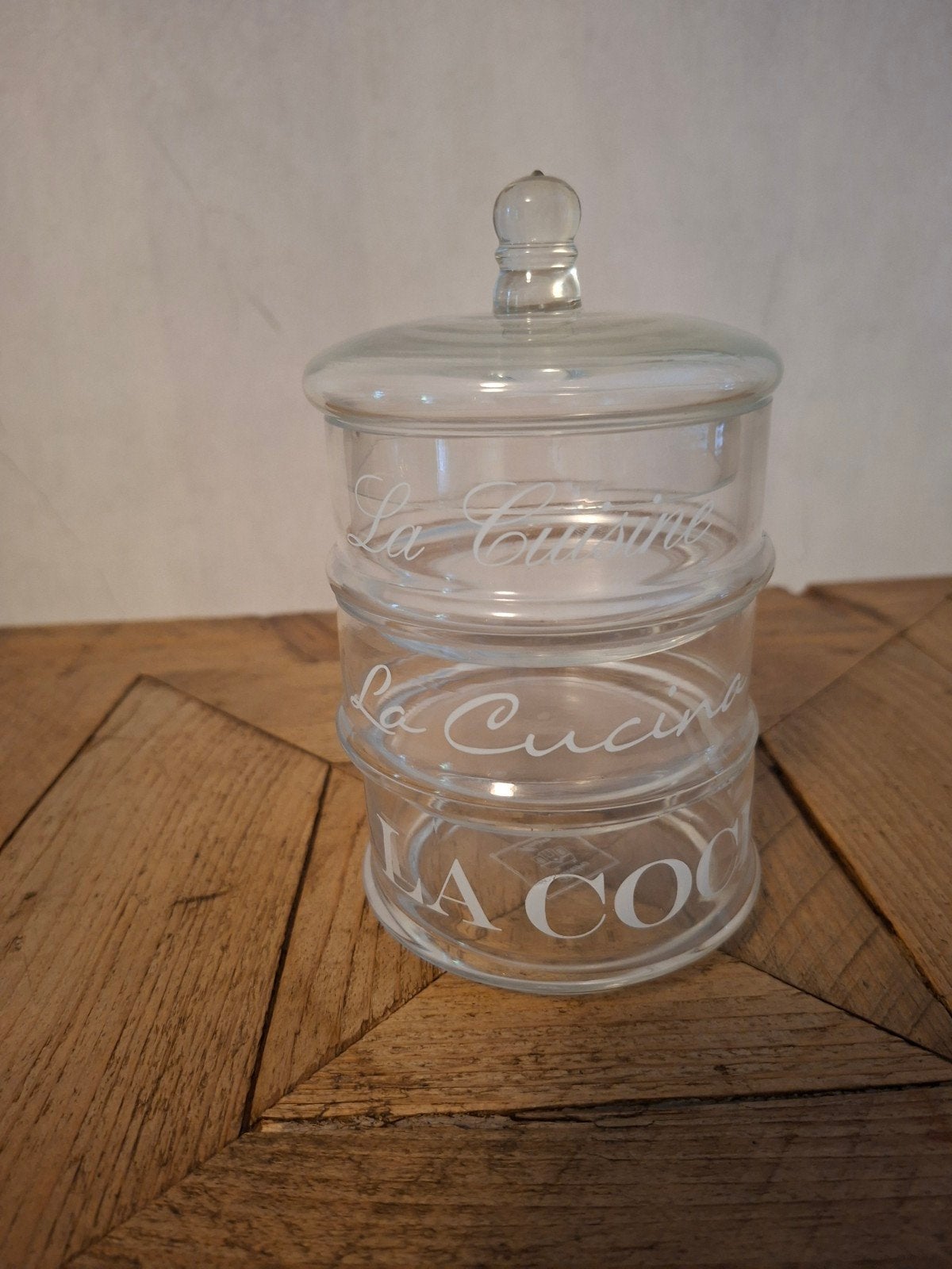 Riviera Maison voorraadpot glas, Ophalen, Zo goed als nieuw