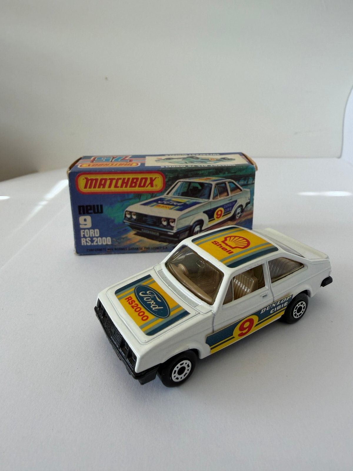 Matchbox Superfast nr 9 Ford RS2000 met doosje, Ophalen of Verzenden, Zo goed als nieuw