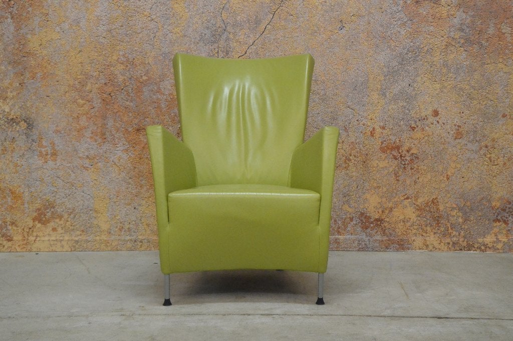 ZGANieuw limegroene leren Montis Windy design fauteuil!, Leolux gelderland harvink rolf benz jori design on stock montis, Gebruikt