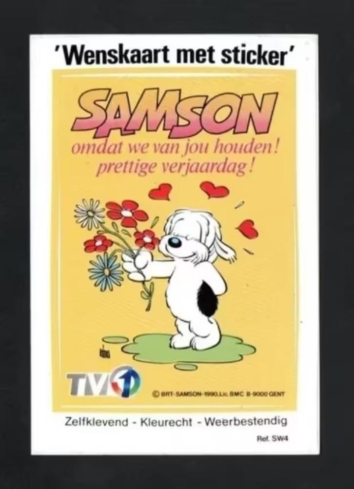 Sticker Kaart Samson Prettige Verjaardag., Ophalen of Verzenden, Zo goed als nieuw