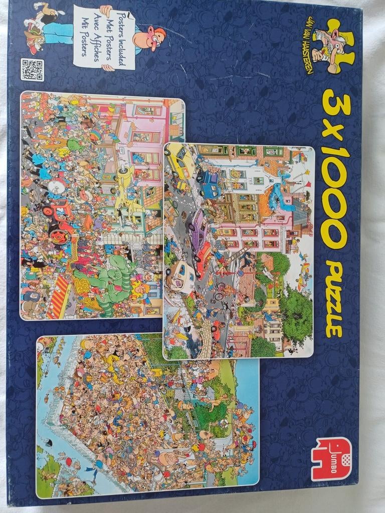 3x 1000 stukjes Jan van Haasteren puzzels, Hobby en Vrije tijd, Denksport en Puzzels, Ophalen of Verzenden, 500 t/m 1500 stukjes