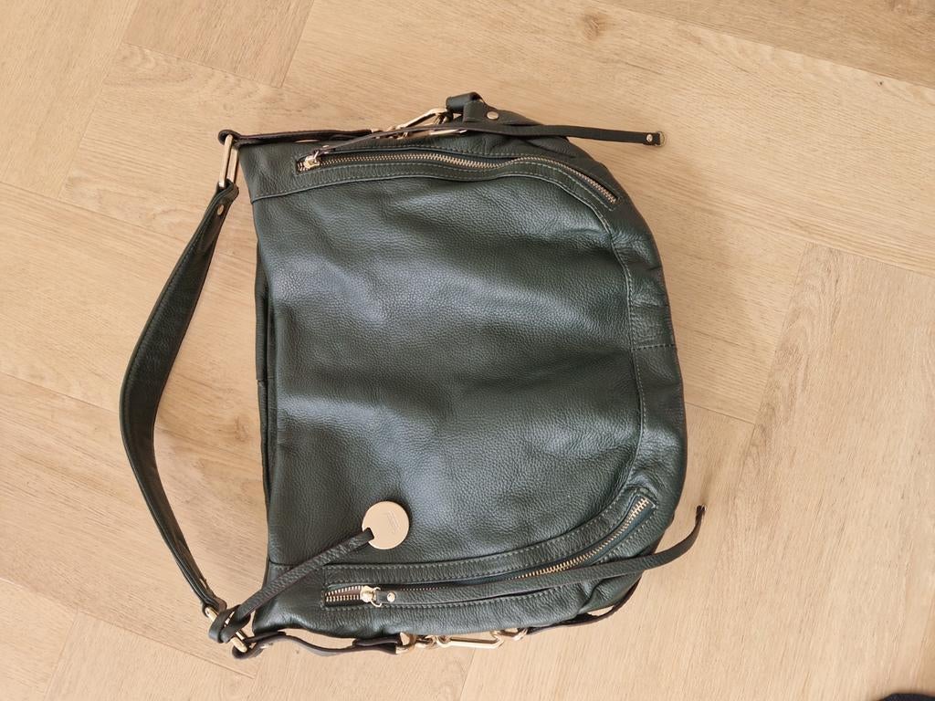Smaak Amsterdam tas groen leer met gouden details, Sieraden, Tassen en Uiterlijk, Tassen | Damestassen, Ophalen of Verzenden, Zo goed als nieuw