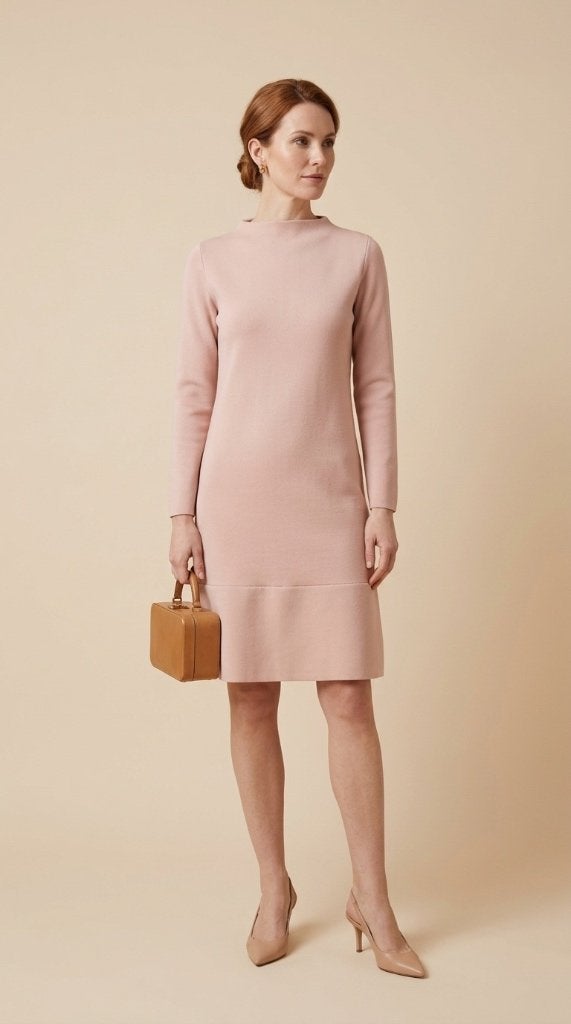 Natan zachtroze wollen jurk maat 2 EU 36/38 wool dress, Kleding | Dames, Verzenden, Zo goed als nieuw, Knielengte, Roze