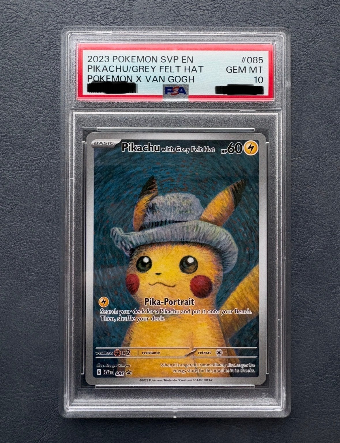 Van Gogh Pikachu With Grey Felt Hat SVP 085 PSA10 Gem Mint, Ophalen of Verzenden, Zo goed als nieuw, Booster