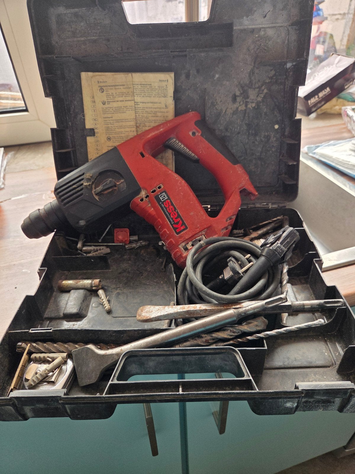 Kress MBH 650 SDS+ Boorhamer met accessoires, Boor- en/of Breekhamer, Ophalen of Verzenden, Klopboormechanisme, Gebruikt
