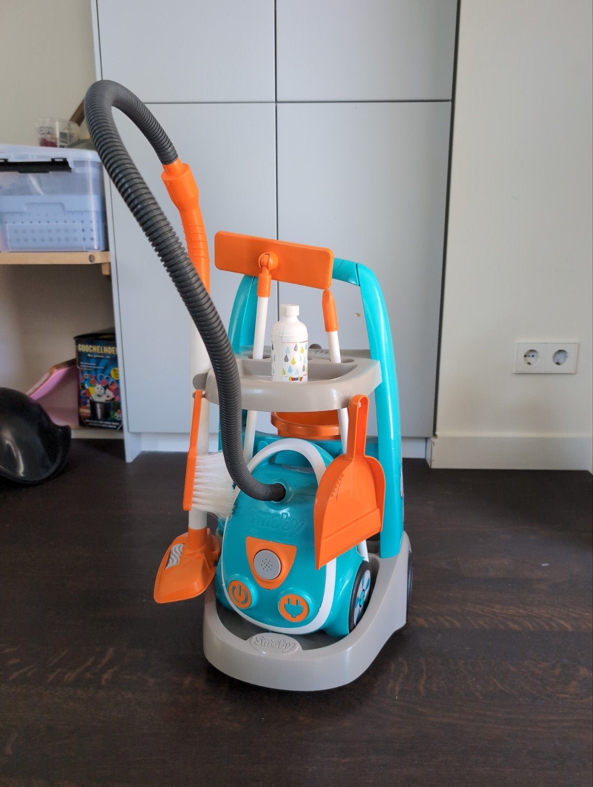 Smoby Schoonmaakkar met Stofzuiger en Accessoires, Ophalen