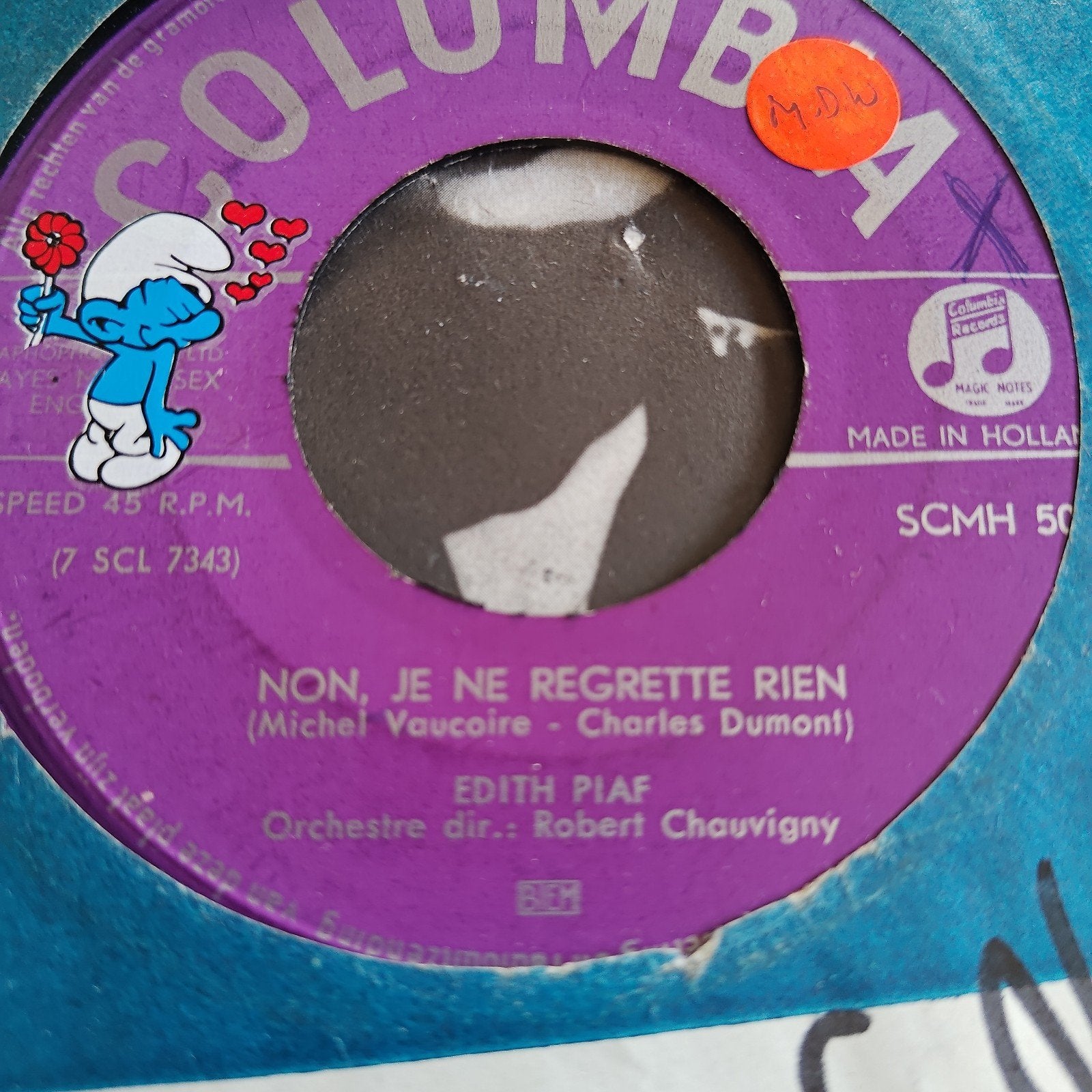 Edith Piaf - Non, Je Ne Regrette Rien (45 RPM vinyl), Cd's en Dvd's, Gebruikt, 7 inch, Ophalen of Verzenden, Pop