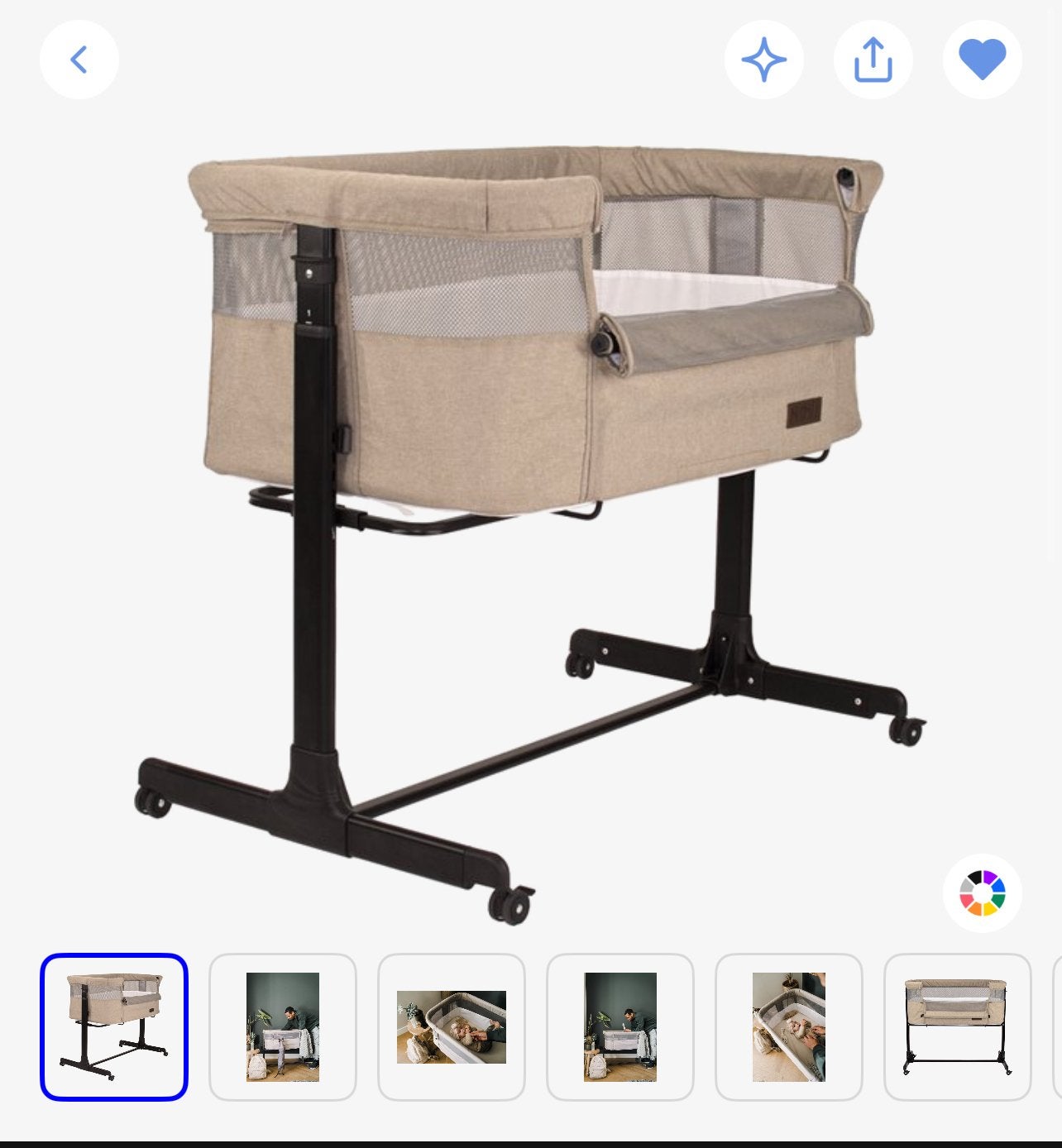 Co-sleeper/Wiegje met wieltjes - Beige, Ophalen, Zo goed als nieuw, Wieg