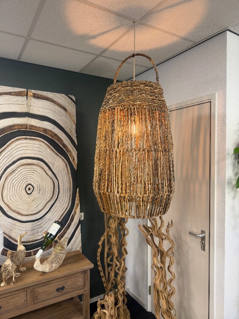 Lampenkap Bali van bananenblad xxl Ibiza hanglamp groot, Verburgt Vintage, Natuurlijk materiaal, Nieuw, https://verburgtvintage.nl/#contact
