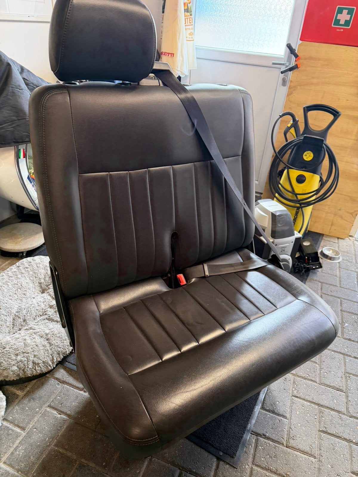 Volkswagen transporter t5/t6 bankje leer, Ophalen, Gebruikt, Volkswagen