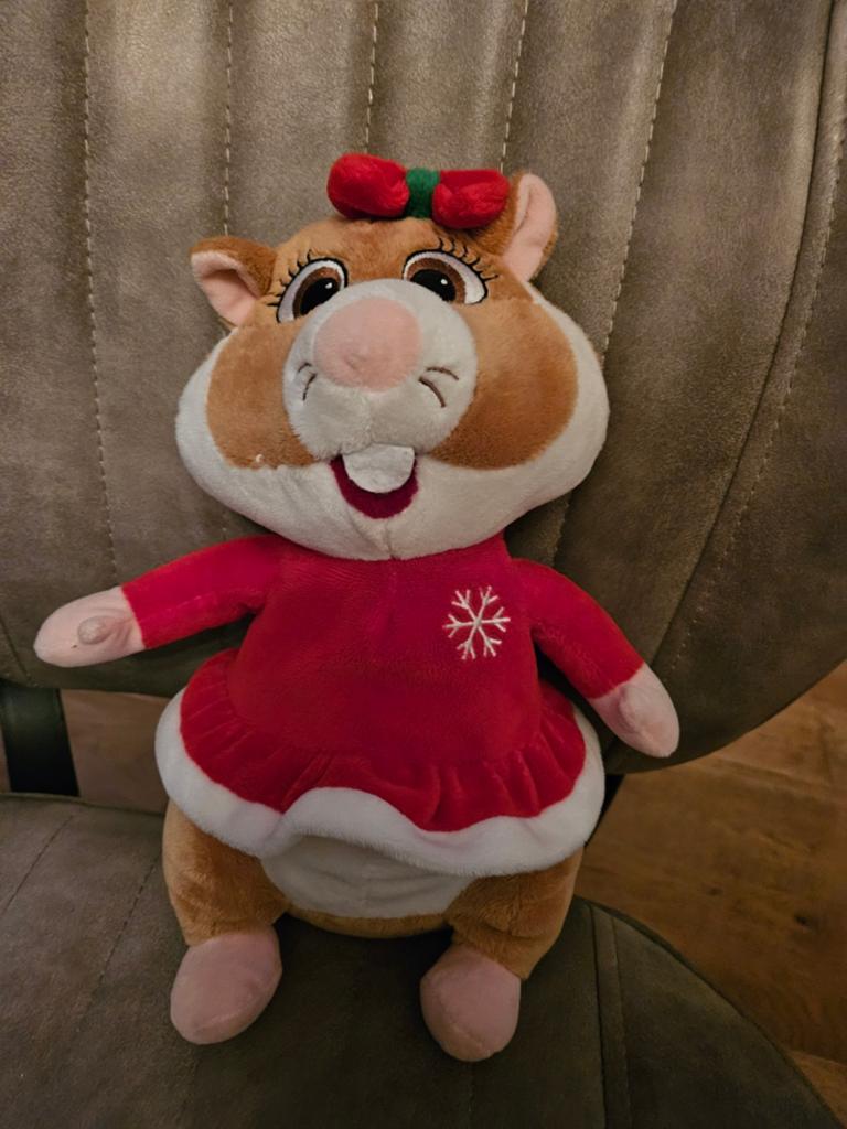 Kerst Hamster Knuffel, Overige merken, Overige karakters, Hamster, Ophalen of Verzenden