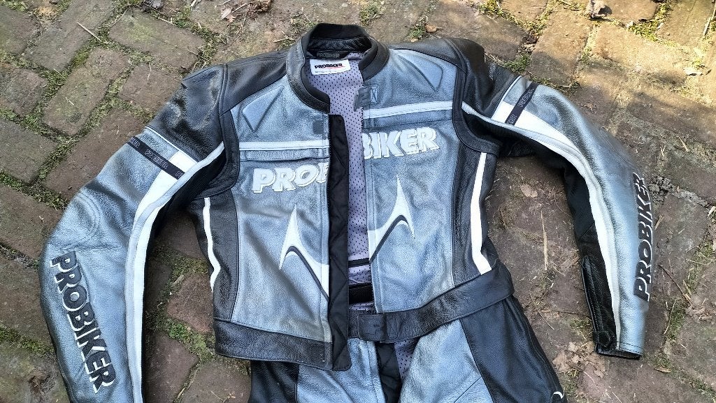 Leren motorpak maat 52. Combi valt als maat 50 of 48, Motoren, Ophalen of Verzenden, Probiker, Tweedehands, Heren