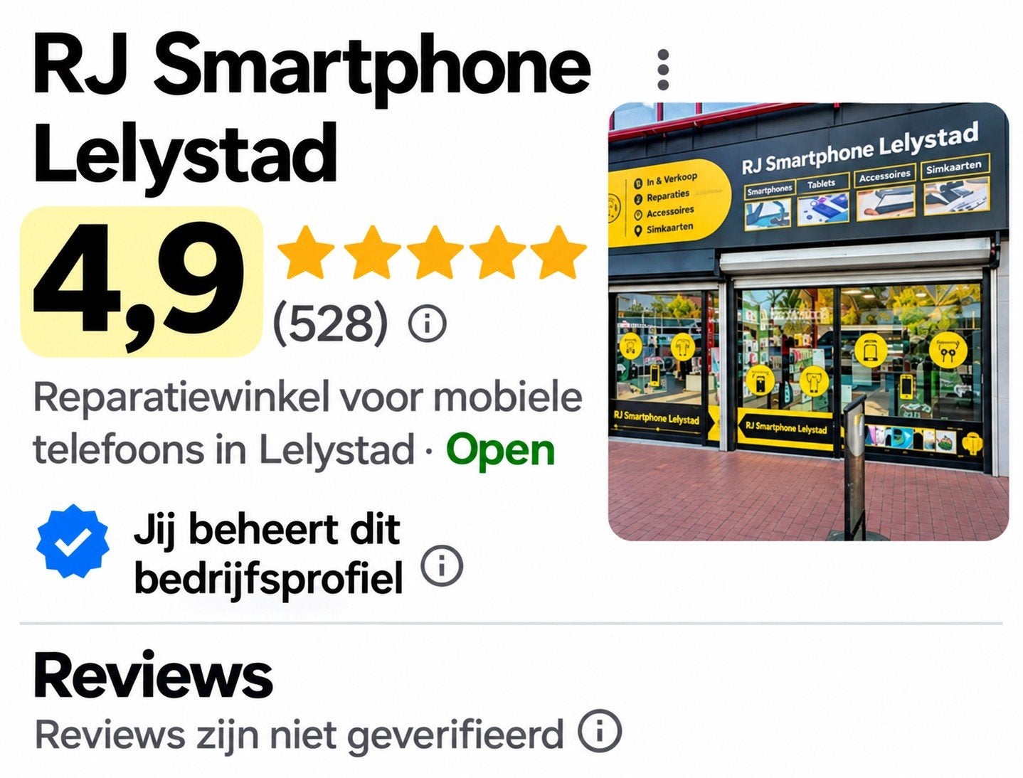 Foto 4 van RJ Smartphone Lelystad
iPhones & Samsung Galaxy Met Garantie