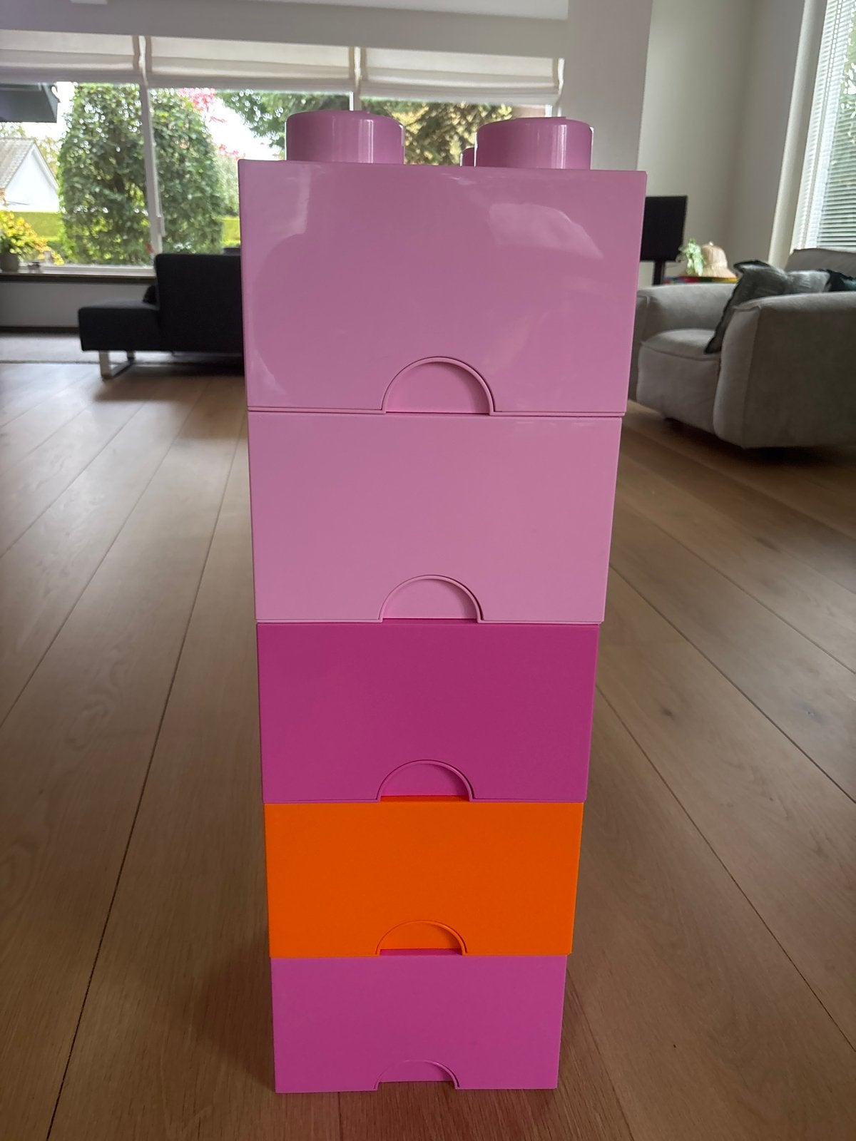 Lego opbergboxen - 5 stuks in verschillende kleuren, Ophalen, Zo goed als nieuw