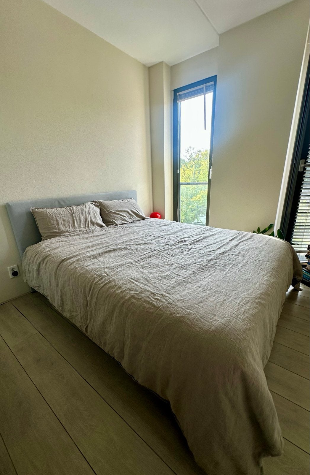 Comfortabel tweepersoonsbed met hoofdbord, Huis en Inrichting, Ophalen, Gebruikt, Tweepersoons, 200 cm