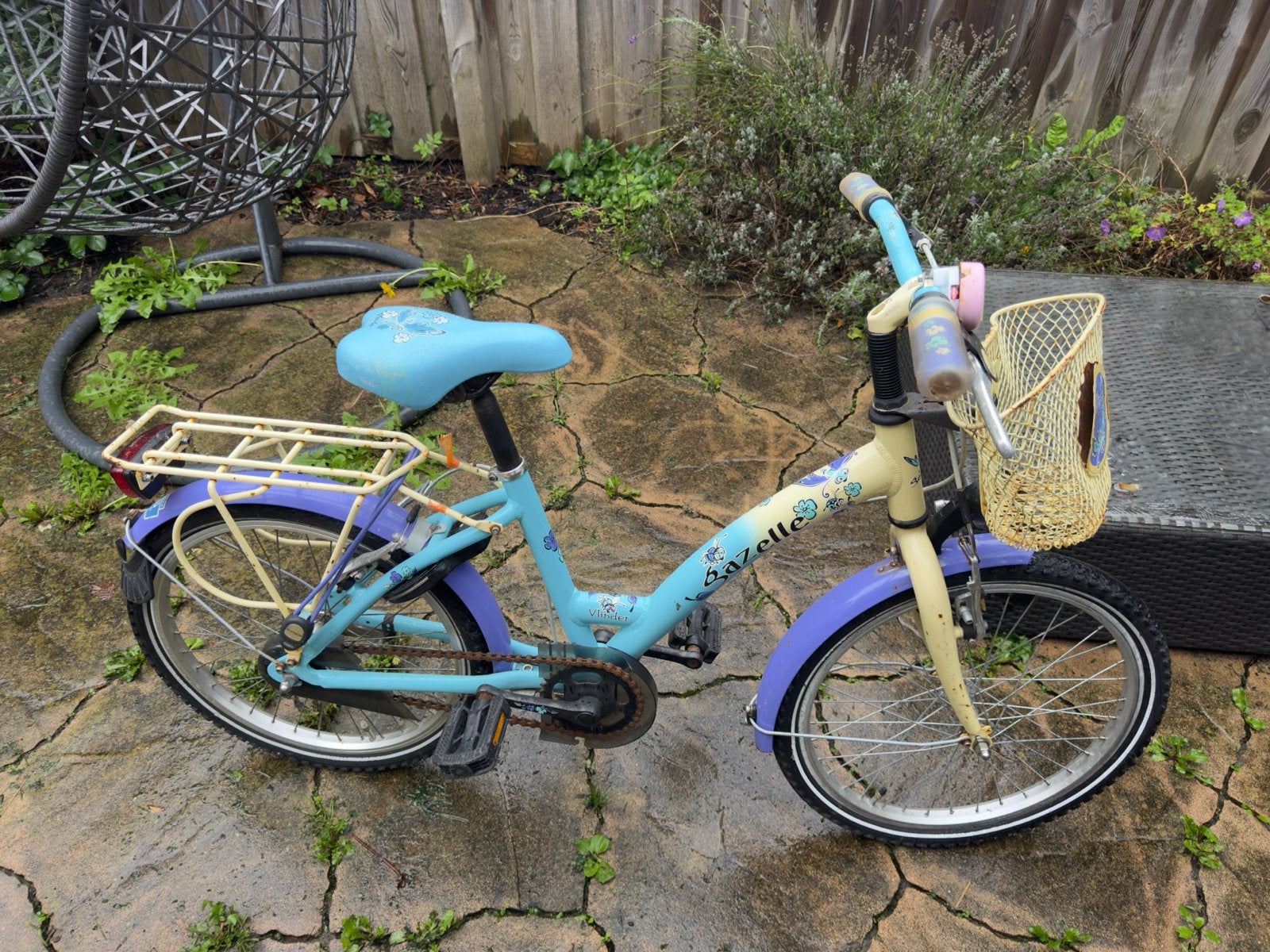 Gazelle kinderfiets 20 inch met mandje en bagagedrager, Fietsen en Brommers, Ophalen, Gebruikt, Velgrem, 16 tot 20 inch
