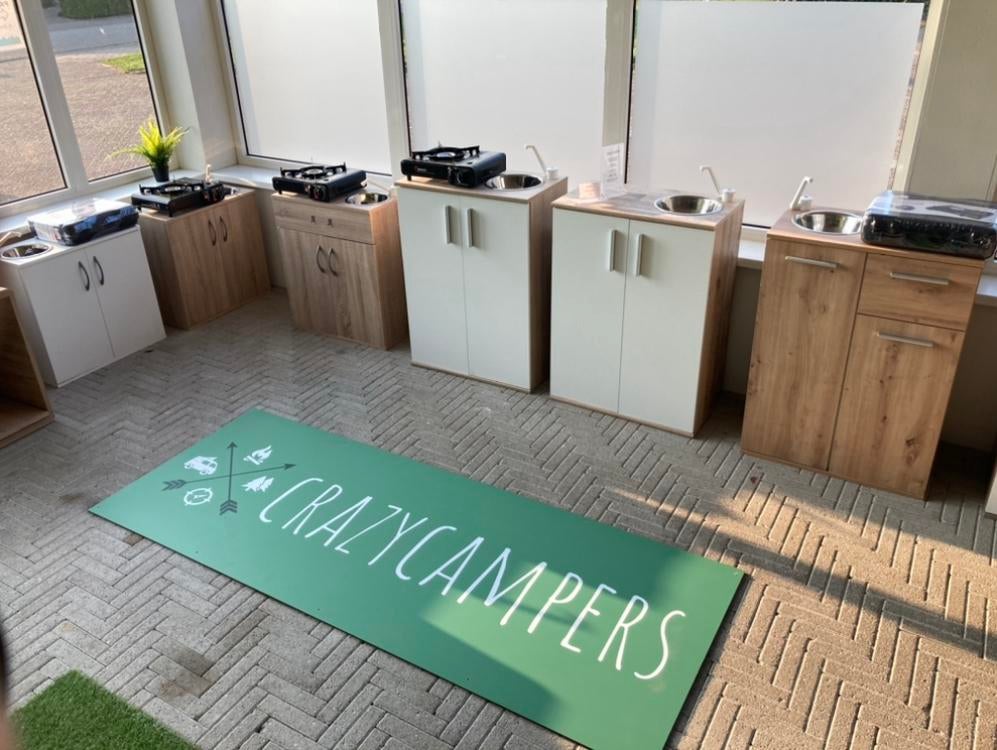 Mobiel keukenkastje voor op de camping. Wastafel&e.v. koken, ., Nieuw, Ophalen of Verzenden, .