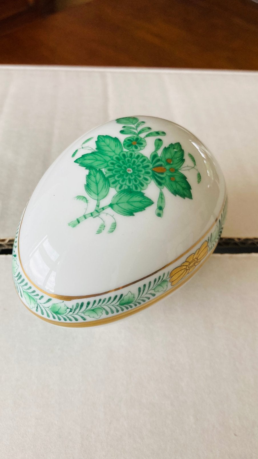 Herend groen ei, nieuw, 7 cm, Antiek en Kunst, Ophalen of Verzenden
