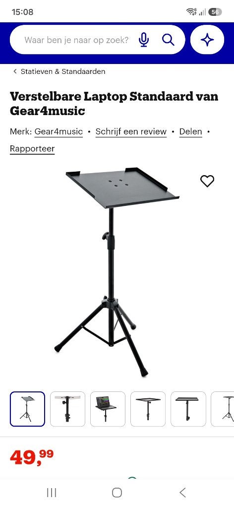 Te koop laptop/beamer standaard, Ophalen of Verzenden, Nieuw, Gear4music, In hoogte verstelbaar