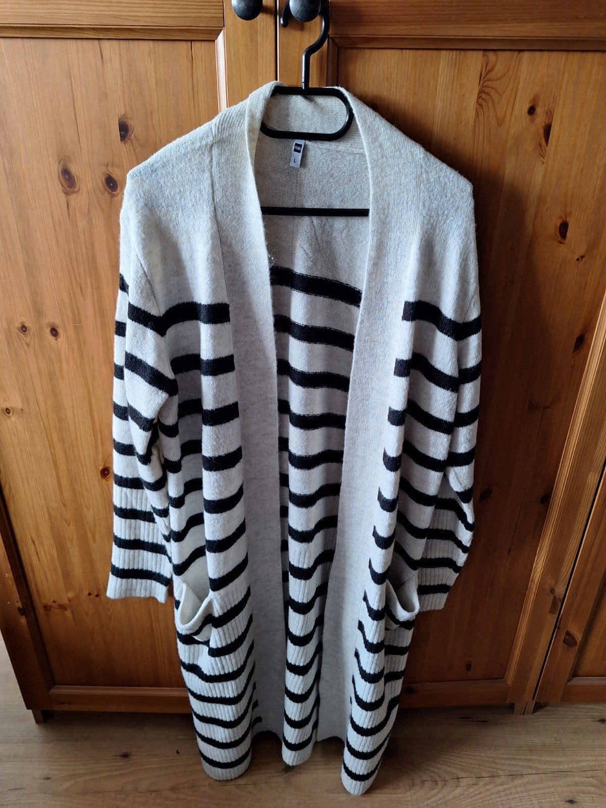 Lang vest Hema streepjes nieuw L/XL beige gemêleerd zwart, Beige, Maat 42/44 (L), Ophalen of Verzenden, Zo goed als nieuw