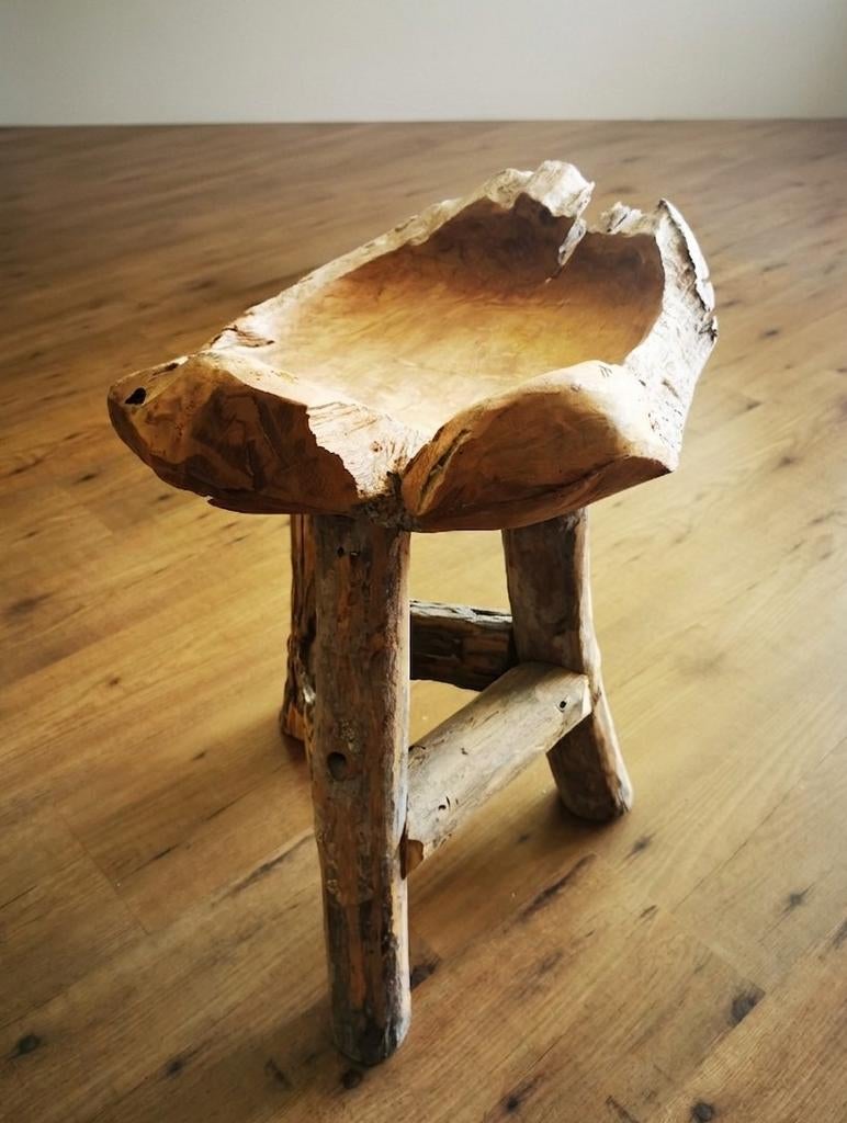 Uniek Teakhouten Krukje - Natuurlijk Design, Ophalen, Hout