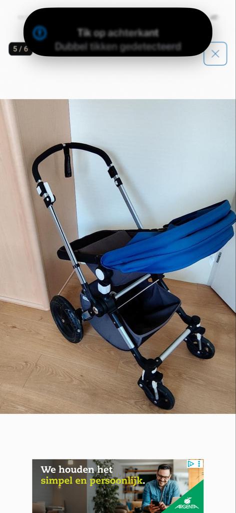 Bugaboo Cameleon 3 combiwagen blauw, Ophalen, Gebruikt, Bugaboo, Verstelbare duwstang
