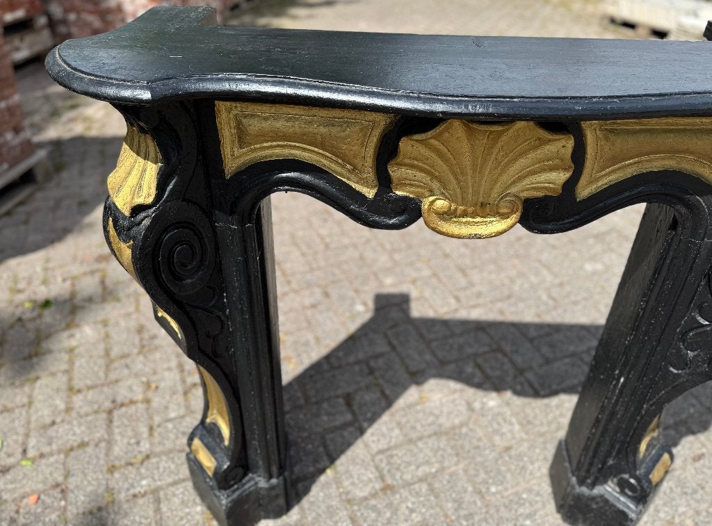 Antieke houten schouw 125x109x43cm., Ophalen
