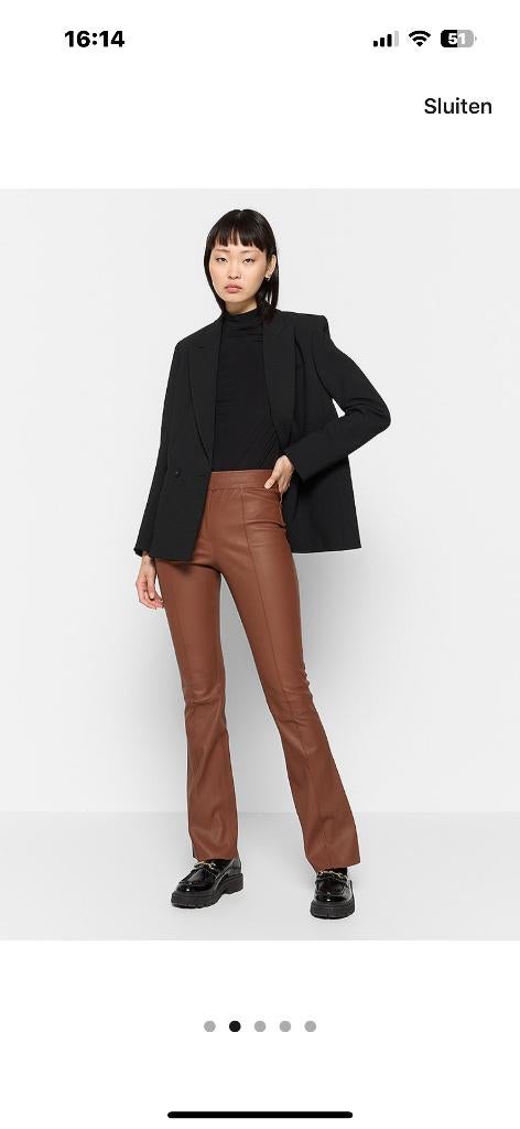 RIANI leren broek mt 46/48 zgan, Bruin, Riani, Maat 46/48 (XL) of groter, Ophalen of Verzenden