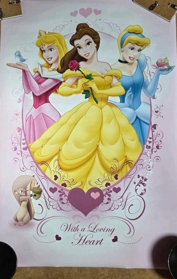 Disney Prinsessen Poster: Belle, Doornroosje, Assepoester, Ophalen of Verzenden, Assepoester of Belle, Zo goed als nieuw, Plaatje of Poster