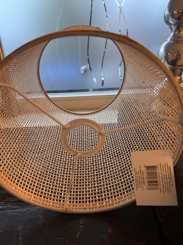 Rotan lampenkap - Nieuwstaat, Huis en Inrichting, Lampen | Lampenkappen, Ophalen, Rond, Zo goed als nieuw, Bruin