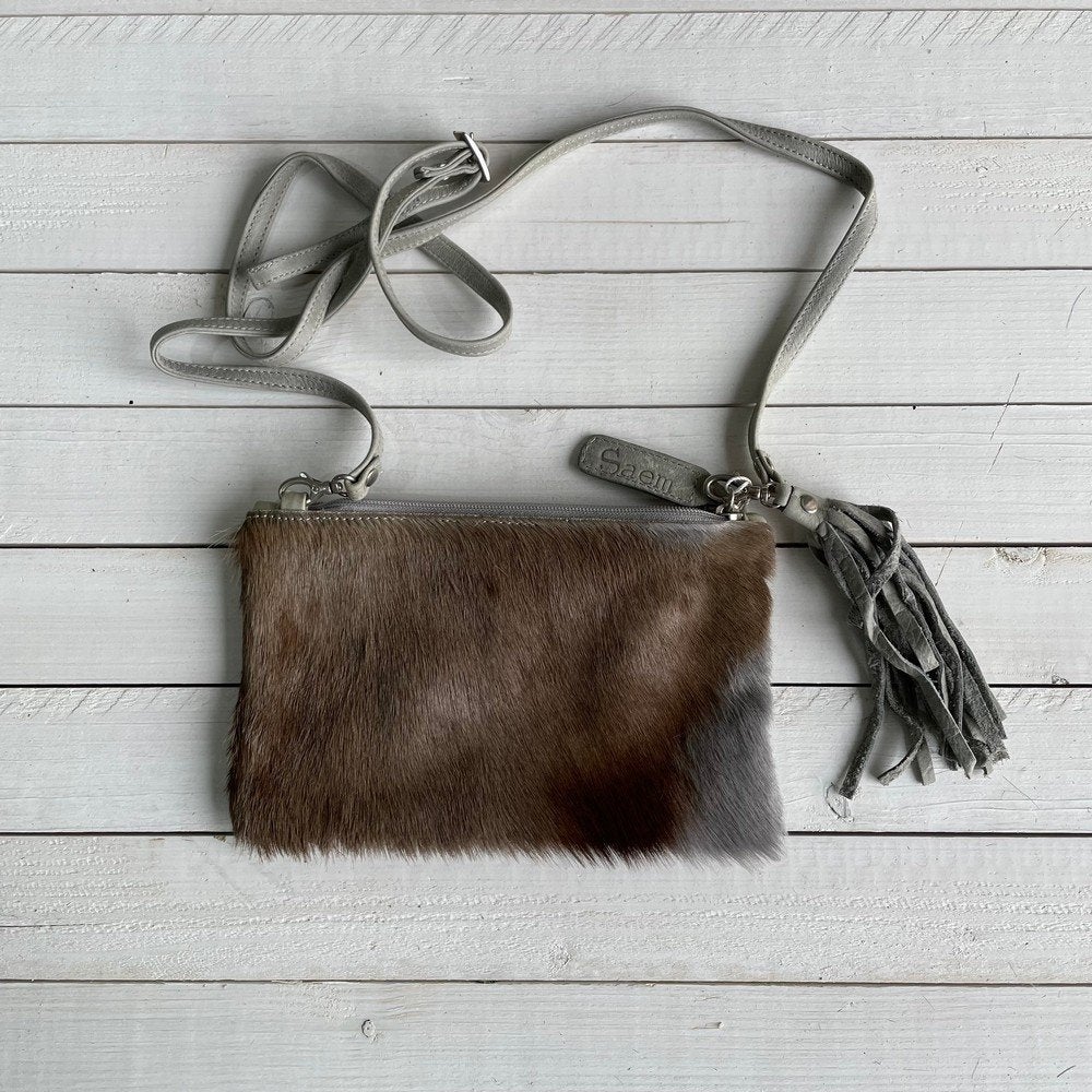 Tas Carol springbok grijs 23x15cm #C-DB-24 | Lederstore, Nieuw, Grijs, Handtas, Grotestraat 32, 5836 AG, Sambeek, The Netherlands