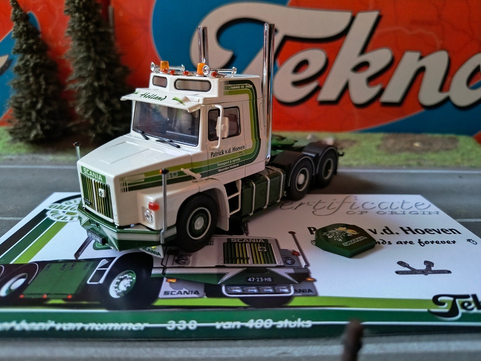 Tekno Scania Patrick Van Den Hoeven, Hobby en Vrije tijd, Ophalen of Verzenden, Zo goed als nieuw, Bus of Vrachtwagen, Tekno
