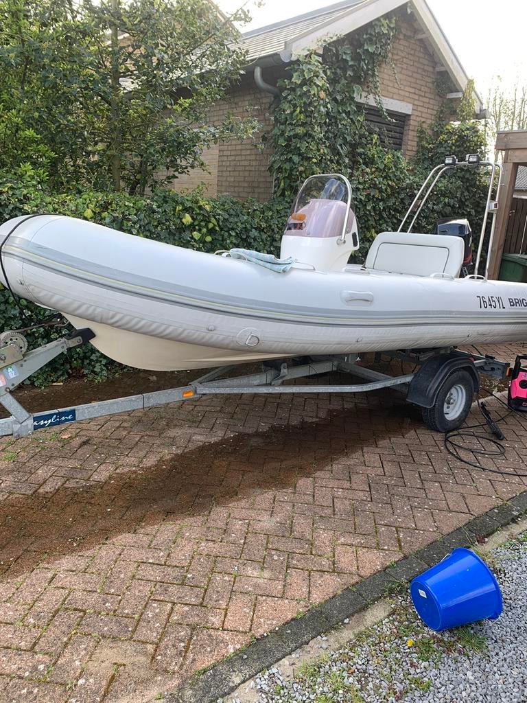 Brig RIB 4,5 meter met 40PK Mercury – compleet met trailer!, Watersport en Boten, Ophalen, Gebruikt, Brig, Buitenboordmotor