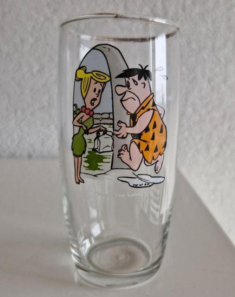 Glas The Flinstones, Ophalen of Verzenden, Zo goed als nieuw, Frisdrankglas